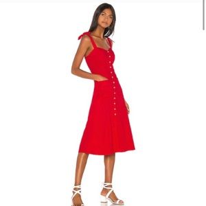 Song of Style Maya Revolve Red Midi Dress